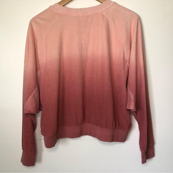 Young Fabulous and Broke Women's Pullover Pink Ombre Long Sleeve Medium Velvety - Picture 2 of 9
